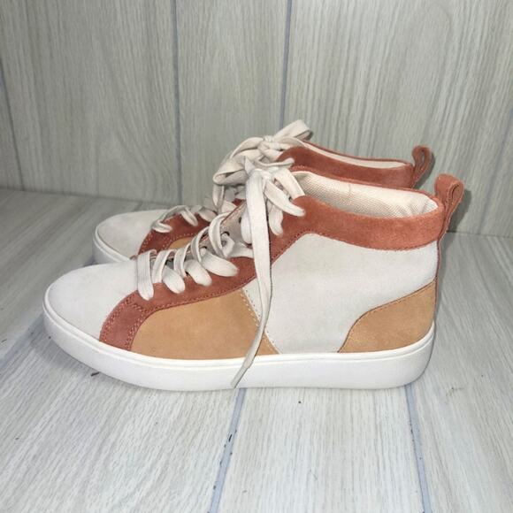 Chelsea & Violet Shoes - Chelsea & Violet Mac Colorblock Suede Leather High Top Sneakers Size 6.5